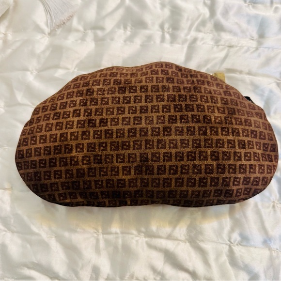 Fendi Brown Velvet Monogram Clutch - Picture 14 of 16